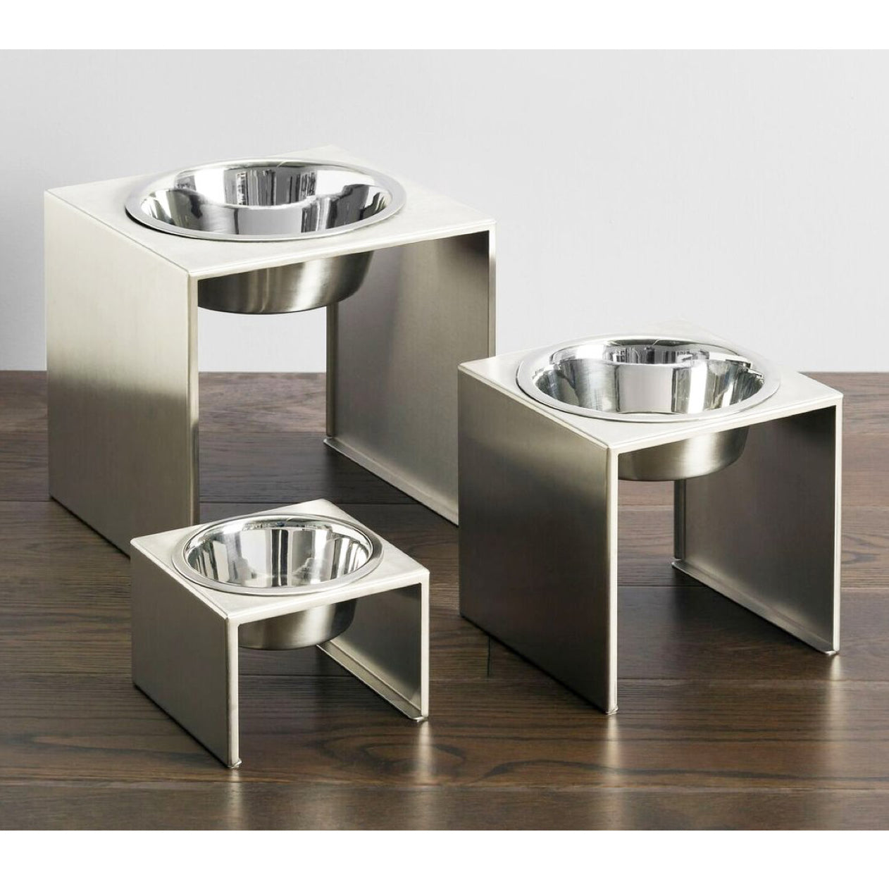 Single Elevated Dog Bowl Stand Set. S - XL Modern Raised Dog Food