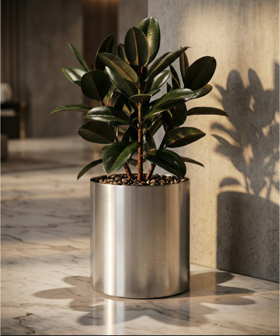 Knox Cylinder Planter Pot Collection - Stainless Steel (18 Gauge