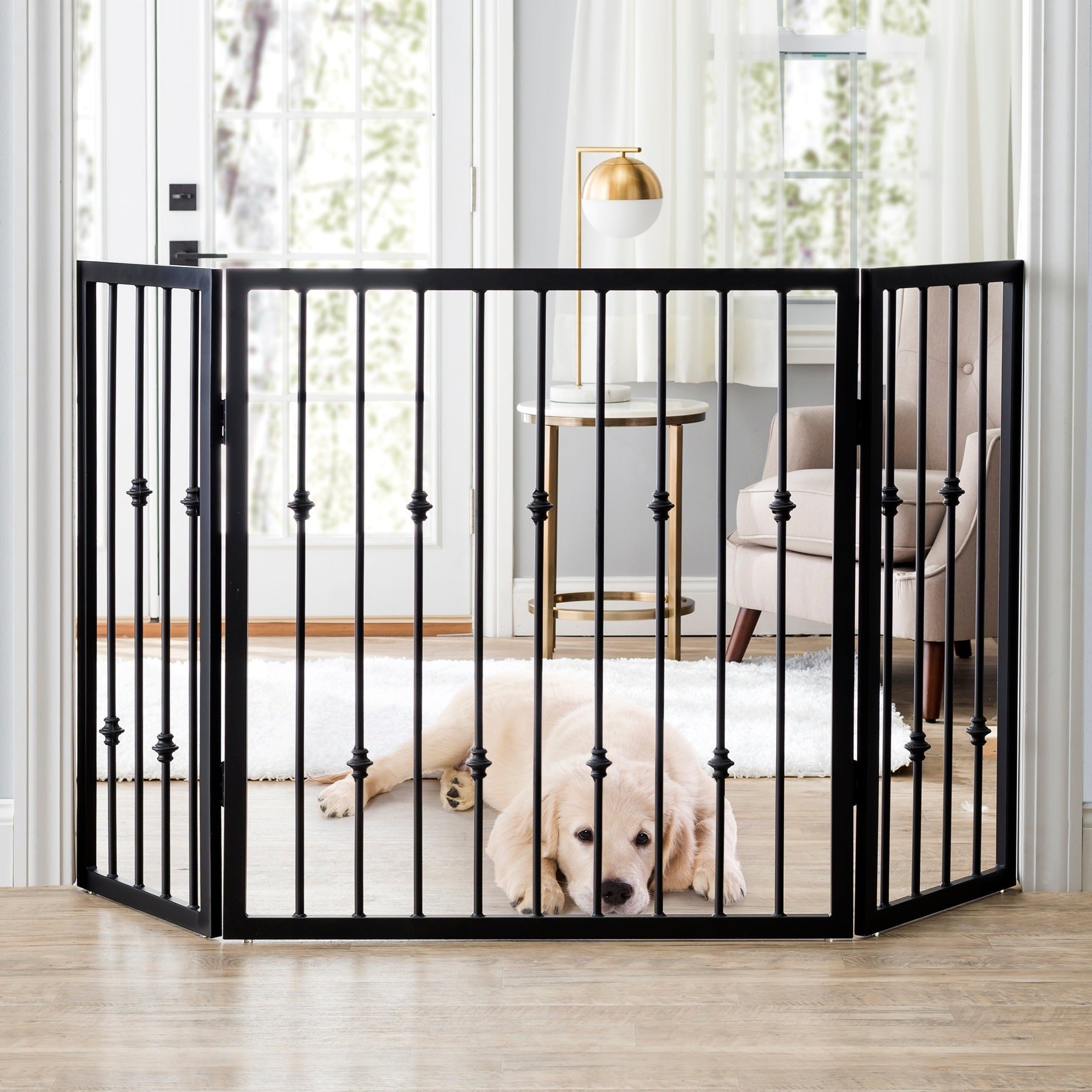 Stylish Freestanding Indoor Dog Gate 36