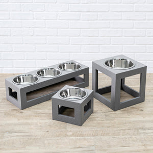 Modern Outdoor Elevated Dog Bowls, Food and Water Outside for Medium and Large Dogs. Porchside Collection by NMN Designs