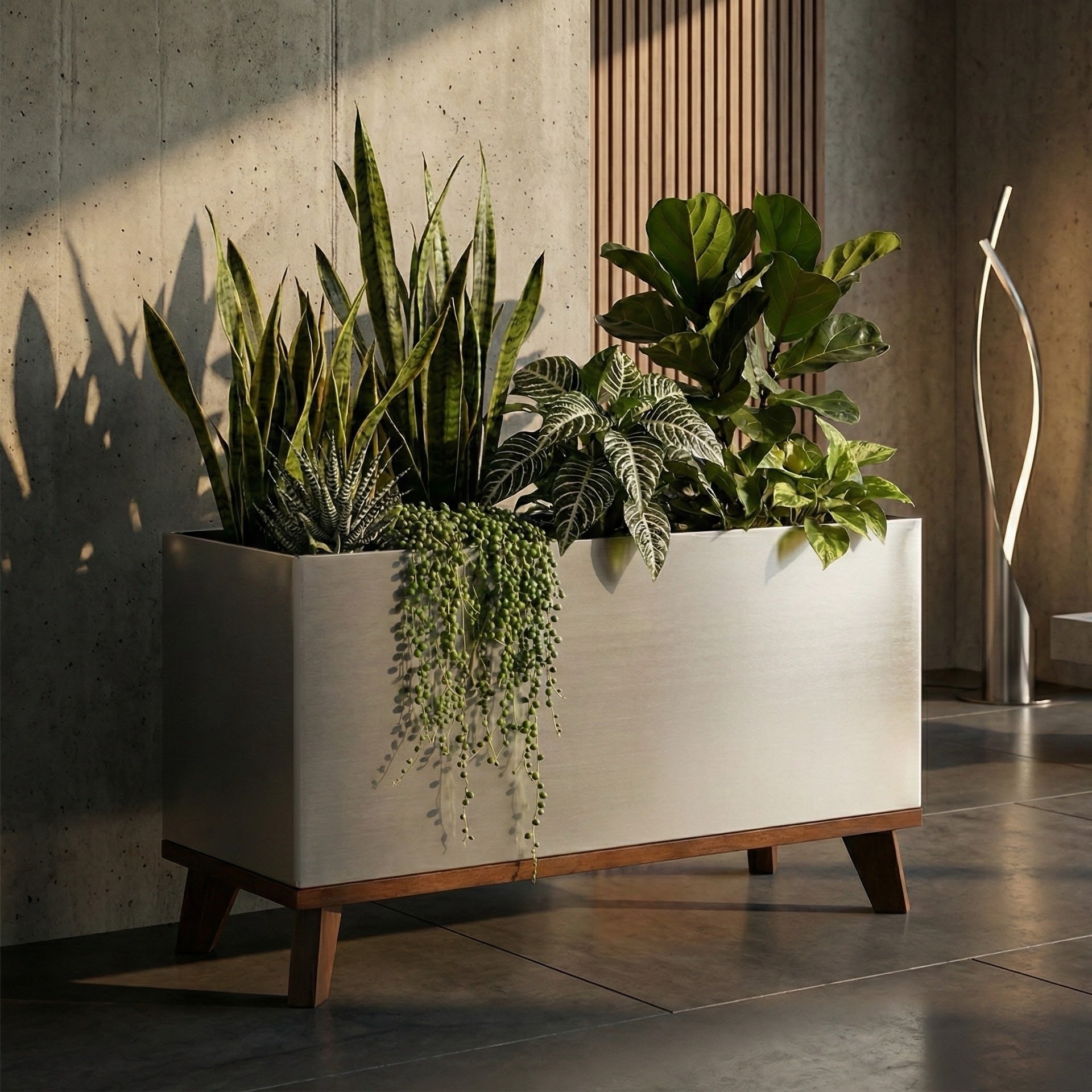 Madeira Rectangle Planter with Base