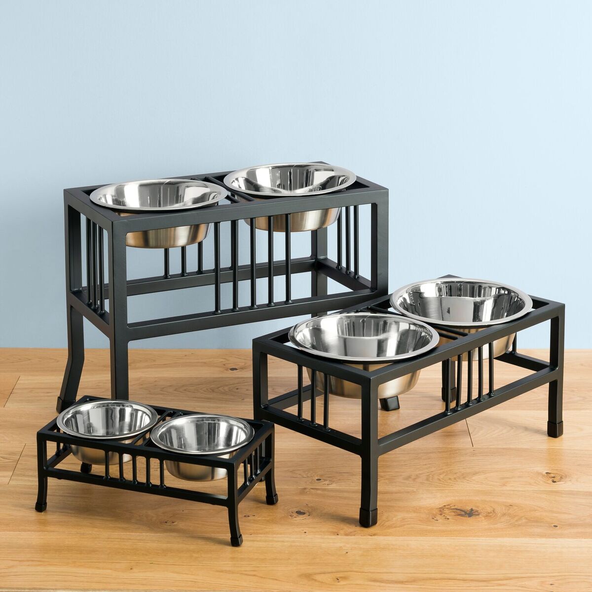 Baron Double Elevated Dog Diner  Pets Stop Raised Double Bowl Steel