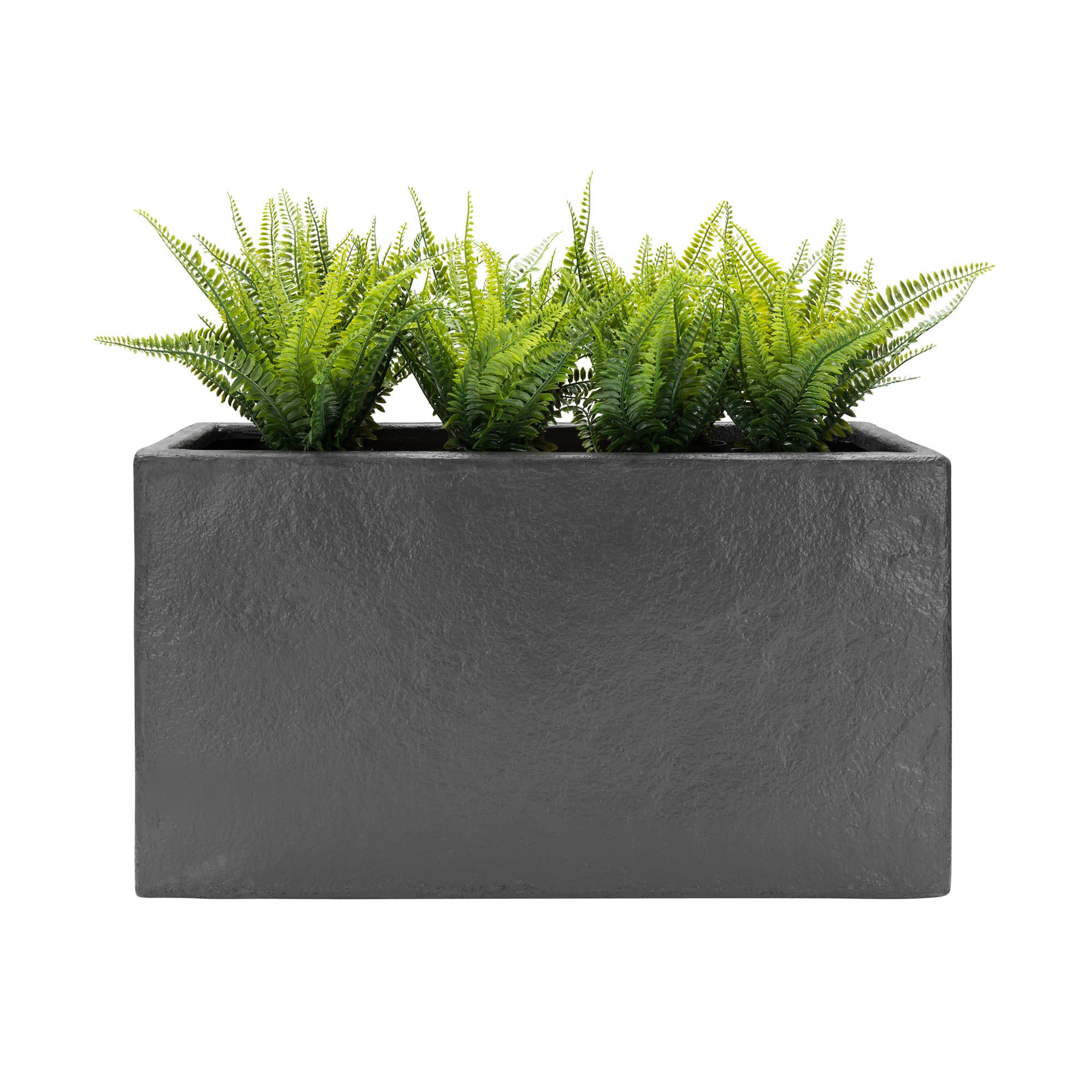 Modern Faux Concrete Planter Box, Large Rectangular Fiberglass Trough