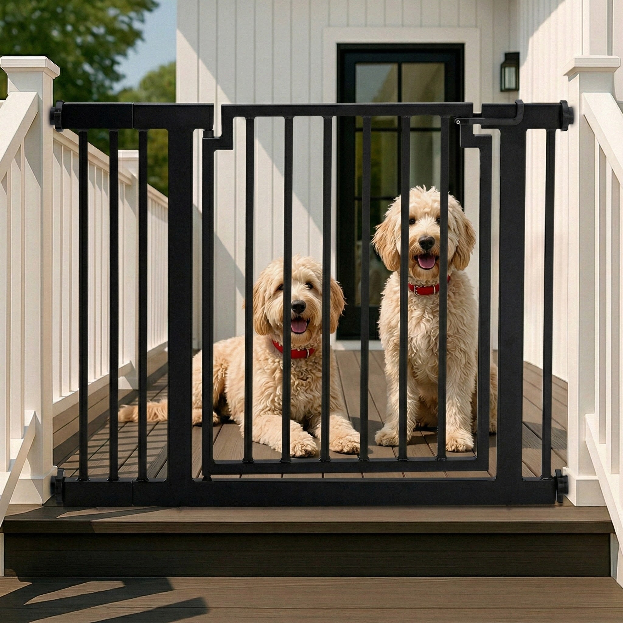 Strong Outdoor Dog Gate For Deck, Porch, Patio. Pet Gate Outside ...
