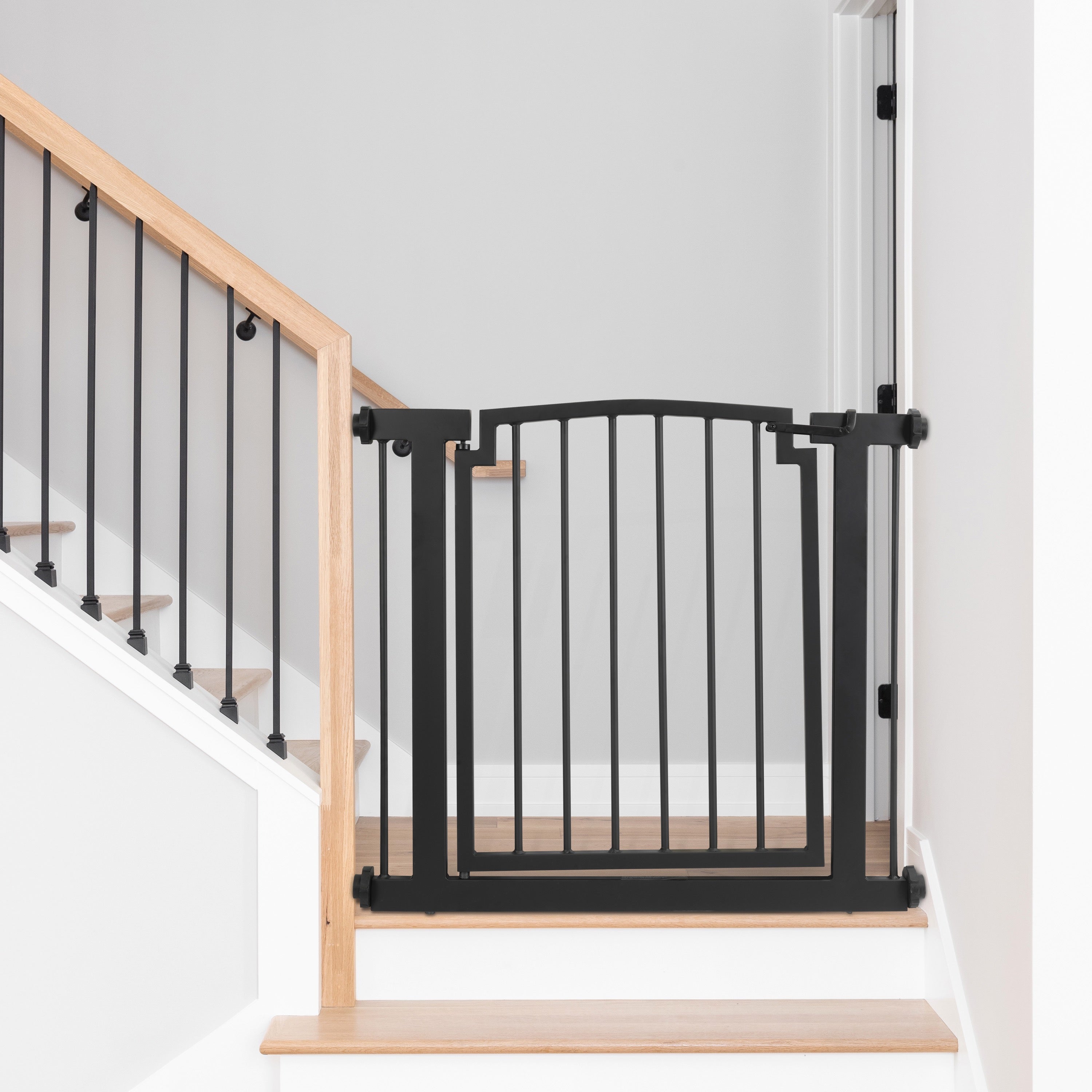Stylish No Drill Dog Gate For Stairs Easy Install Strong Stair Pet stylish-no-drill-dog-gate-for-stairs-easy-install-strong-stair-pet