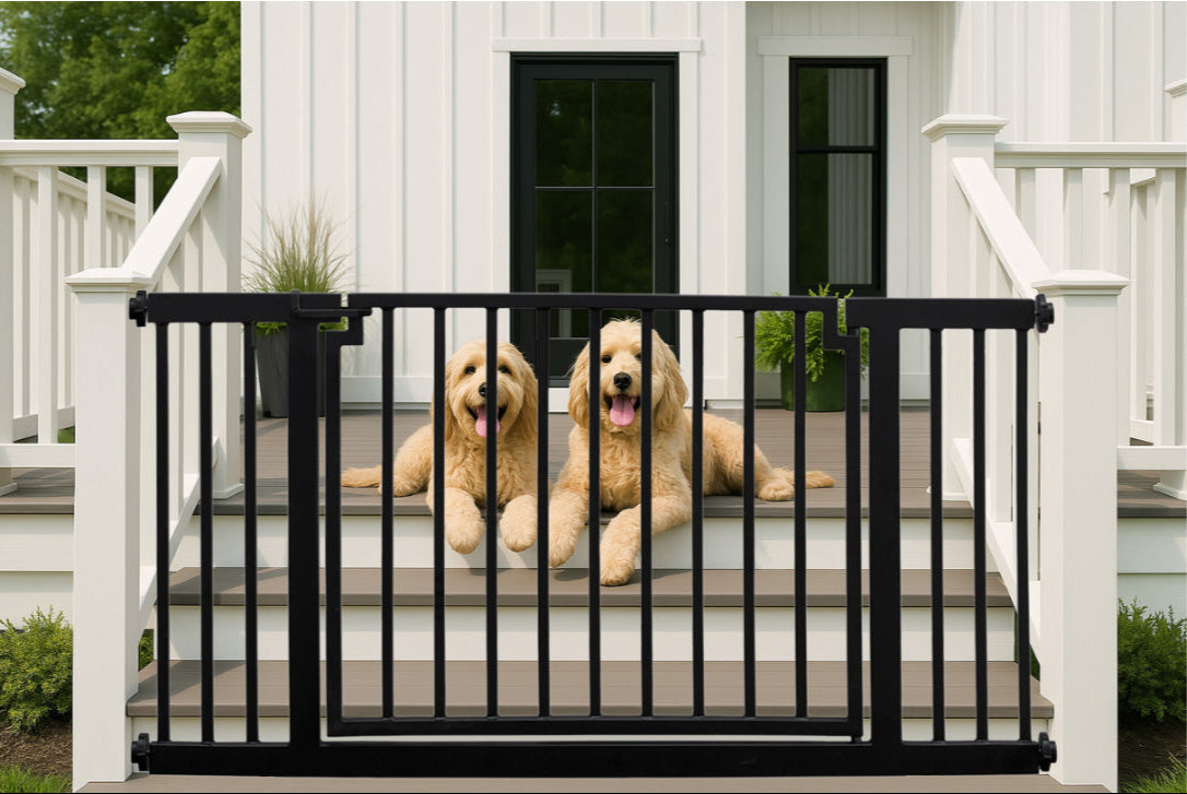 Outdoor Extra Wide Dog Gate Pressure Mounted, to 86" Wide, to 117" Wide ...