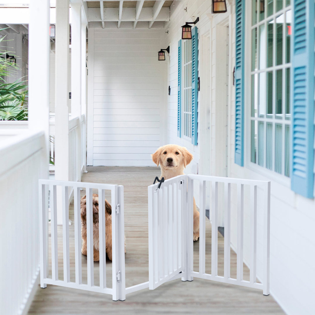 Wood Fold Up Stair Gate Dog Gate Indoor Wood Wooden Folding Pet