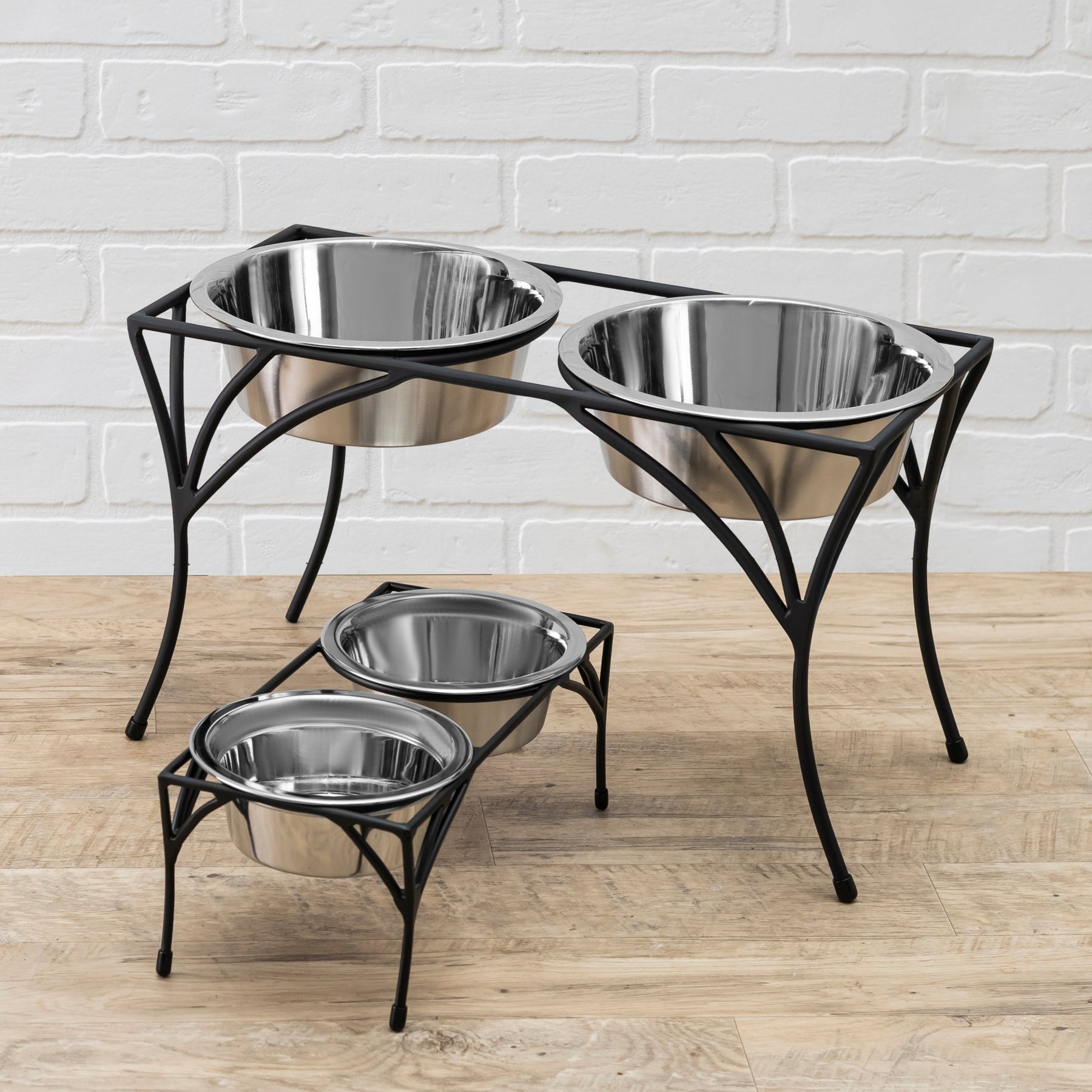 Elevated Dog Bowls w/ Wrought Iron Small Large Dog