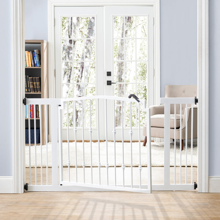 Modern Extra Wide Heavy Duty Metal Dog Gate, 59.5