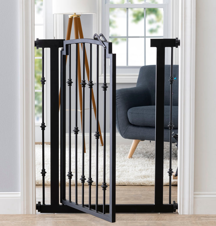 Emperor Rings. 42 Extra Tall Large Dog Gate w Door. 28 60 Extra Wide. Heavy Duty Wrought Iron Metal. Stairs Wall Pressure Mounted NMN Designs