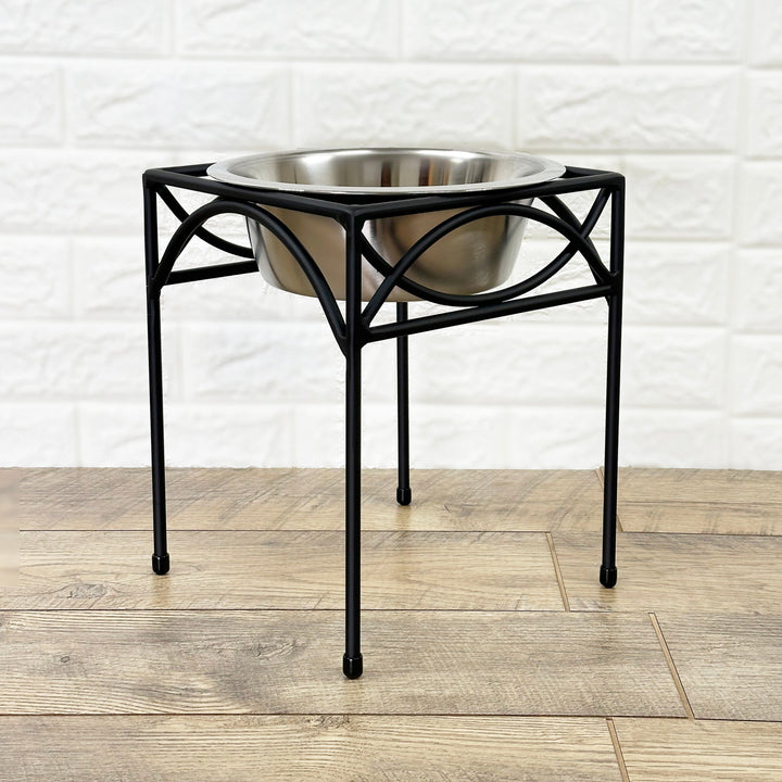black iron dog bowl stand Small