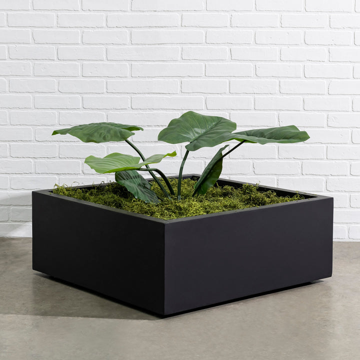 Modern Low Profile Fiberglass Cube Planter Box 30