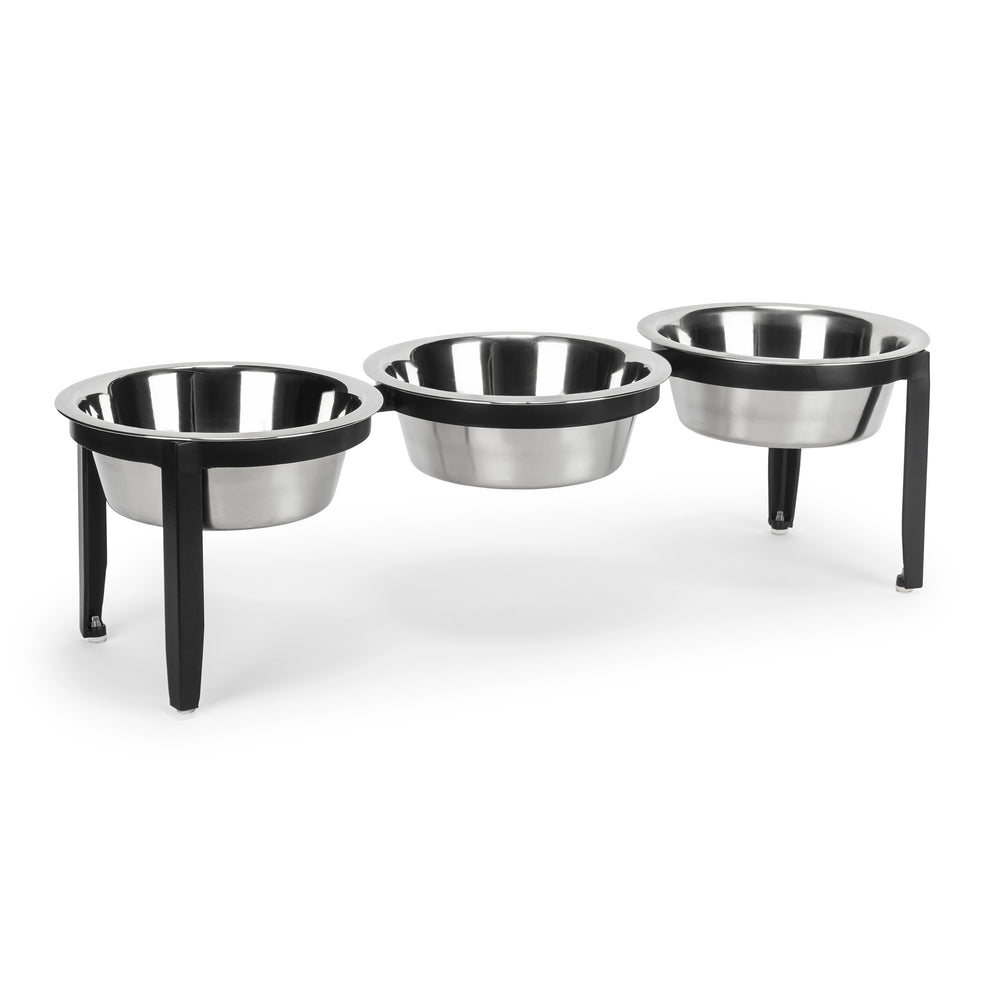 Modern 3 Bowl Dog Feeder 3 Dog Bowl Stand. Small Dog Large Dog. Multi Dog Feeding