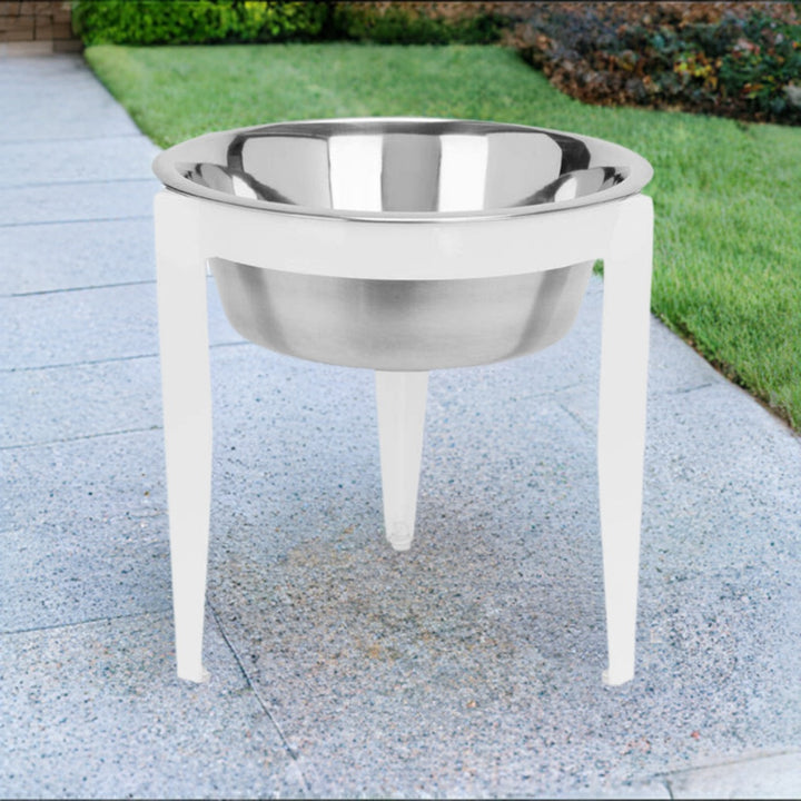 Outdoor Dog Water Bowl w Iron Stand. Small Large Dog. Heavy Duty Stainless Steel Dog Water Bowl Dog Food Bowl for Outside. Vision by NMN Designs