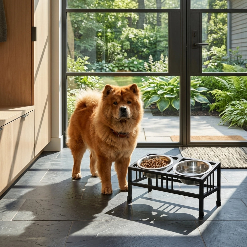 Modern Elevated Dog Bowls for Large Dog, Large Breed. Best Raised Food, Dog  Water Bowl Stand, Designer Feeding Station, Stainless Steel | NMN Designs   Tagged "7" to 8""