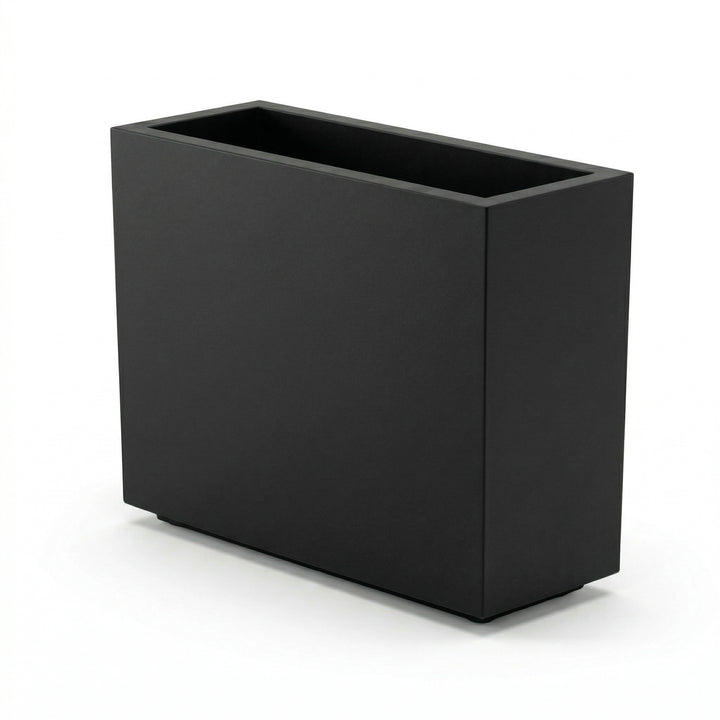 tall plastic rectangular planter Julian Rectangle Block Fiberglass Planter Box, 30" x 12" x 24" Trough Span w/ Drainage - Barrier, Divider Outdoor / Indoor