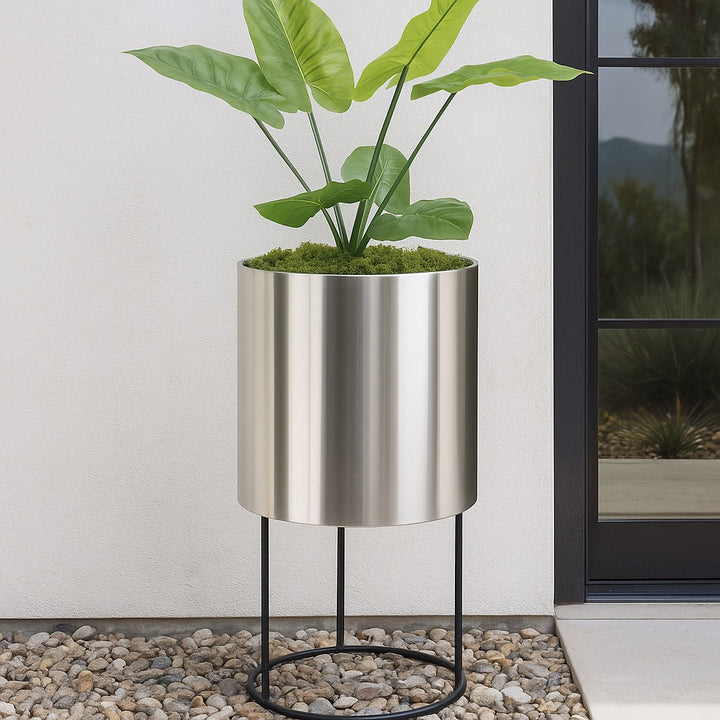 pot planter with stand Knox Cylinder Planter with Stand