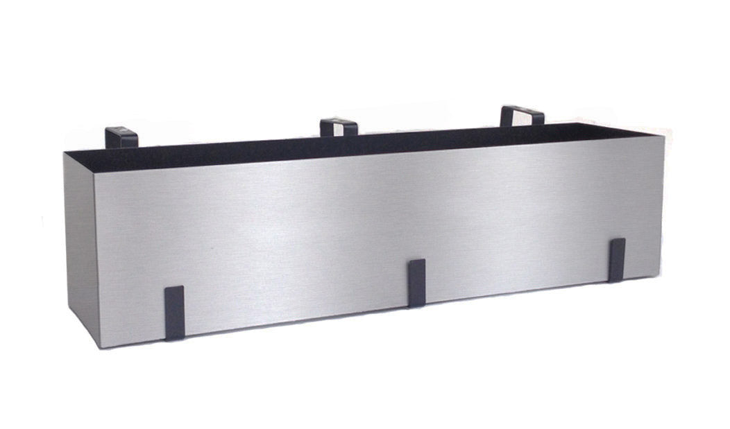 pea leaf hanging plant Modern Metal Rectangular Wall Planter, Hanging Box. Aluminum Silver Metal, 36" Long, Outdoor / Indoor Trough, Drainage, Lined. Madeira by NMN Designs