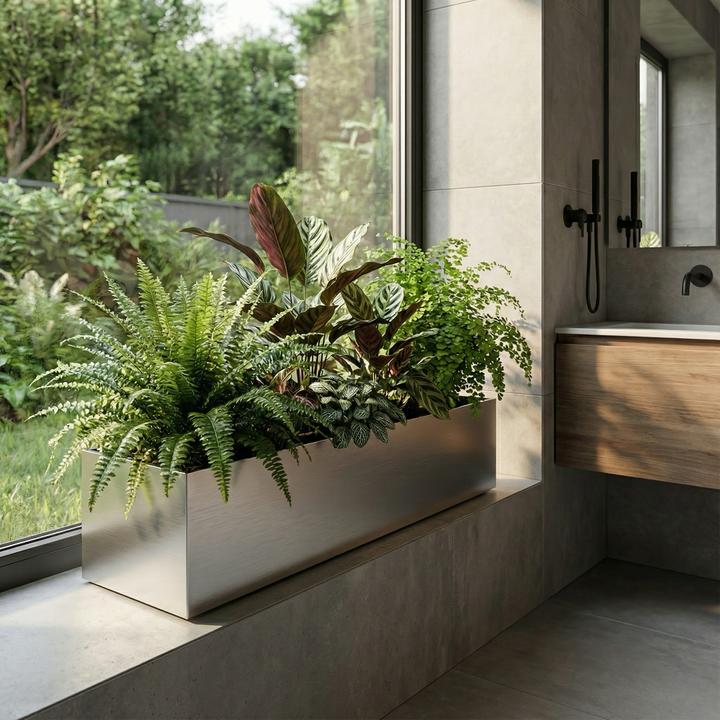 indoor window planter box NMN Designs Madeira Aluminum Planter Box