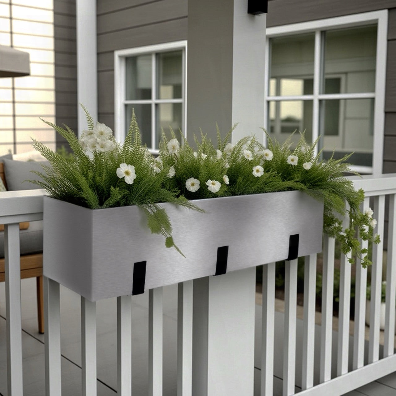 Modern Aluminum Deck Railing Planter, 36