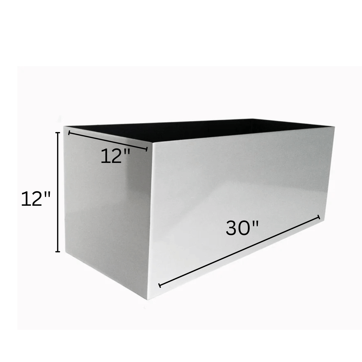 Madeira - Aluminum Long Block Planter w/ Hardwood Base - Rectangle 30 ...