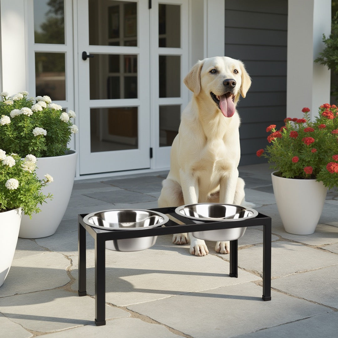 Pilsen. Modern Outdoor Raised Dog Bowl w/ Stand. S - L Dog Feeding