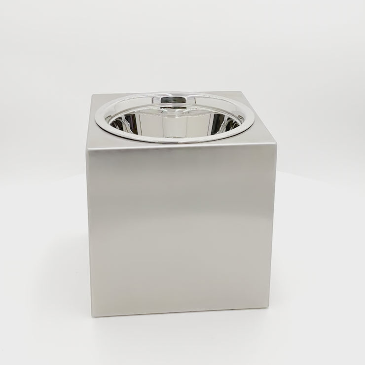 NMN Designs Slate Luxury Stainless Steel Elevated Dog Feeder Small