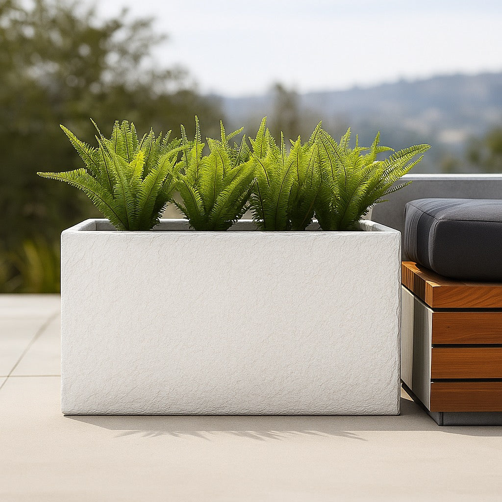 Large Rectangle Cement Planters KANTE Rectangle 14.6 In W X 14.6 In H