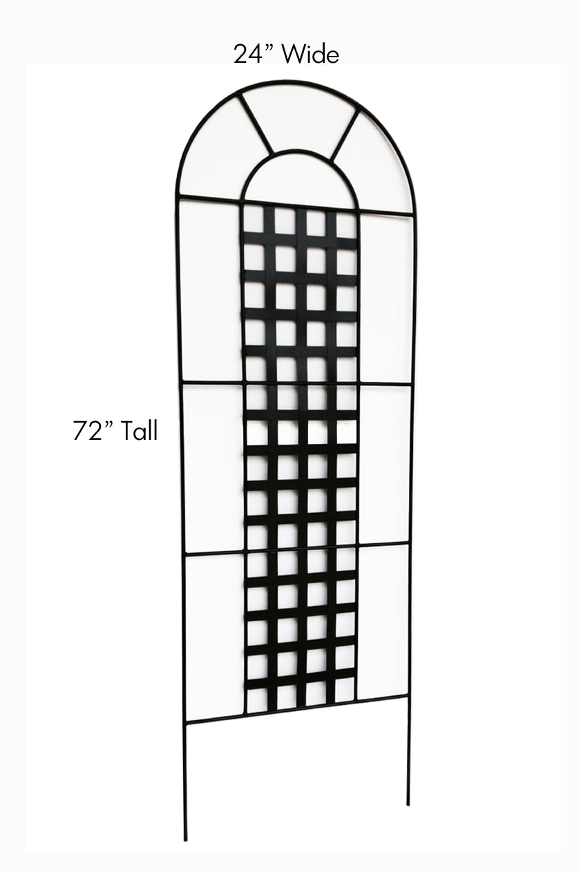 wrought iron trellis planter 1-panel Metal Privacy Screen/Garden Trellis in Black Finish