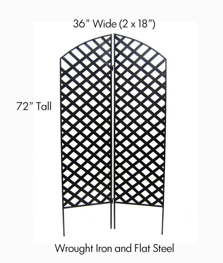 wrought iron plant trellis Black Metal Outdoor 2-Piece Garden Screen