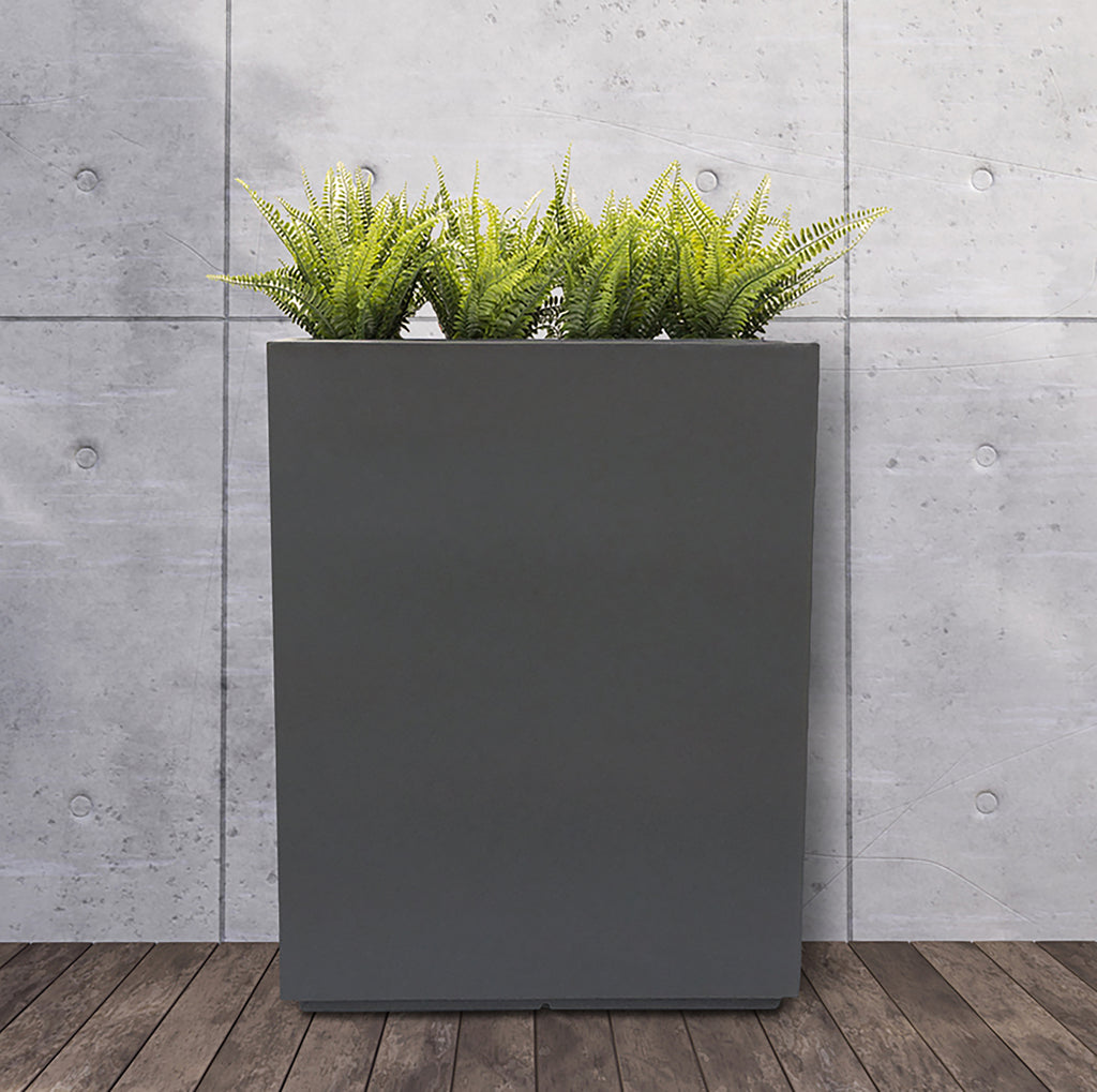 Aster. Tall Planter Box, Large Black Divider Planter, Rectangular