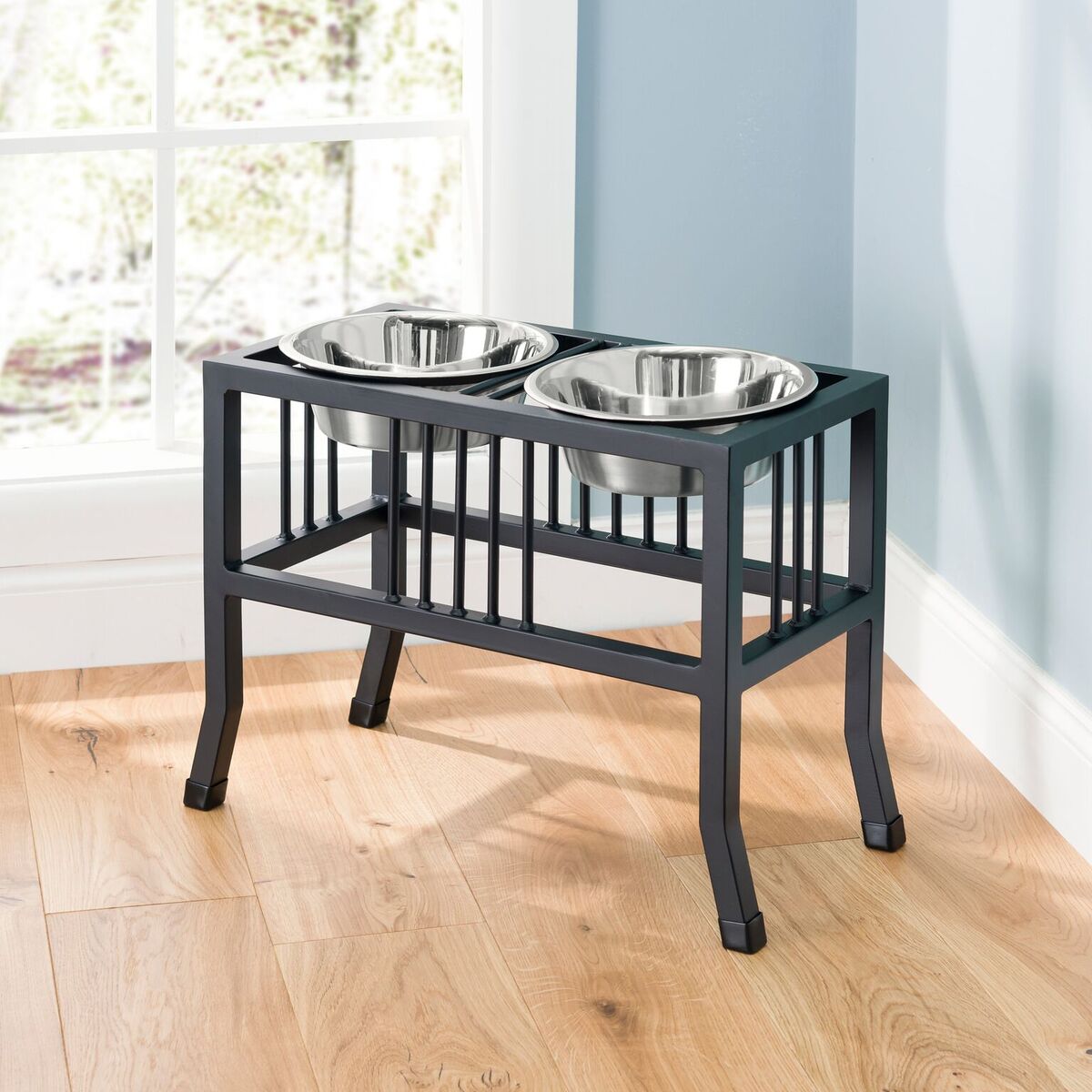 Large dog top raised food bowls