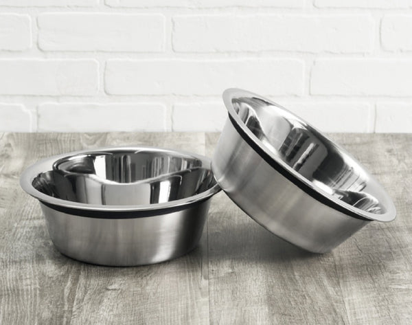 Juvale Stainless Steel Dog Bowls - Set of 2 Pet Food and Water
